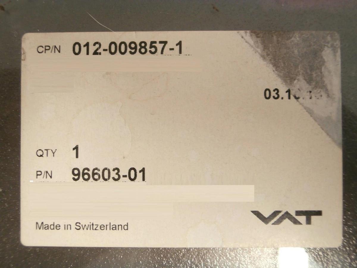 Used VAT 96603-01 Pendulum Plate 012-009857-1 Series 650 Copper Cu Exposed Spare