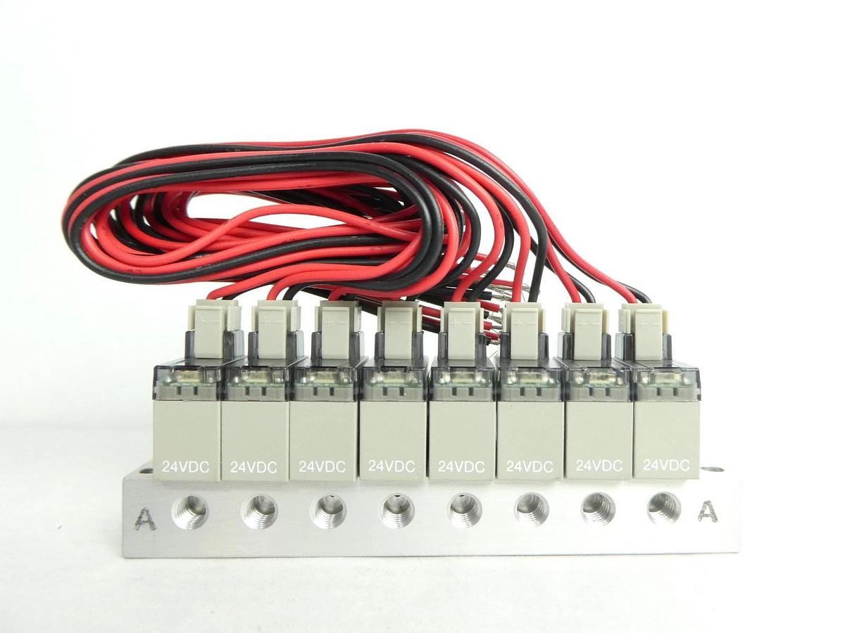 SMC US2141 8 Station Pneumatic Manifold ASM 4621304-0001 Lot of 7 New Surplus