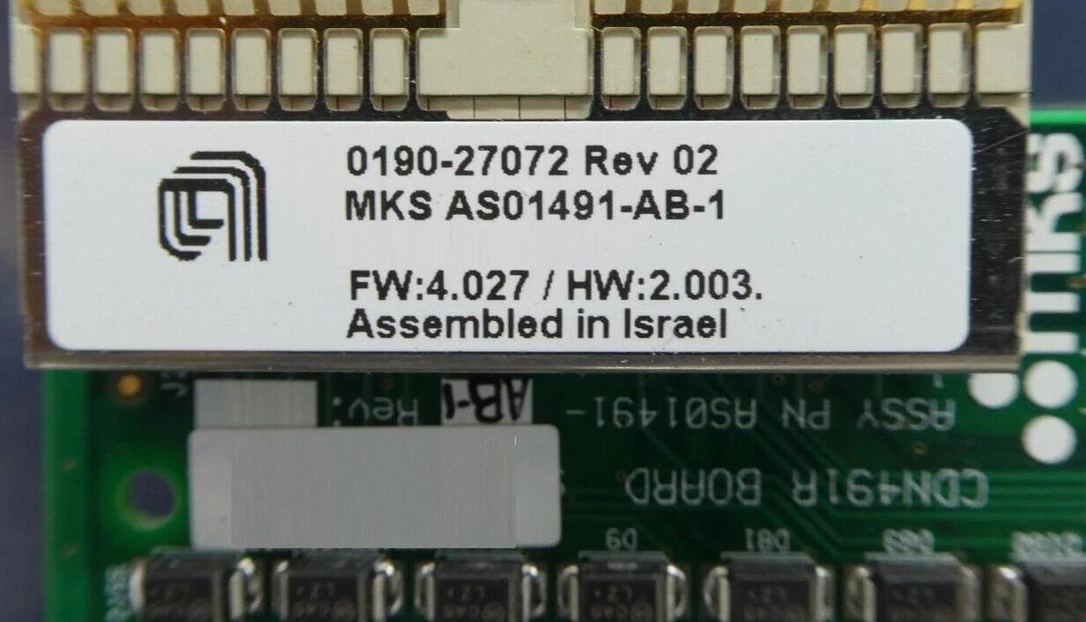 Used MKS Instruments AS01491-AB-1 PCB Card CDN491R AMAT 0190-27072 Lot of 2 Working