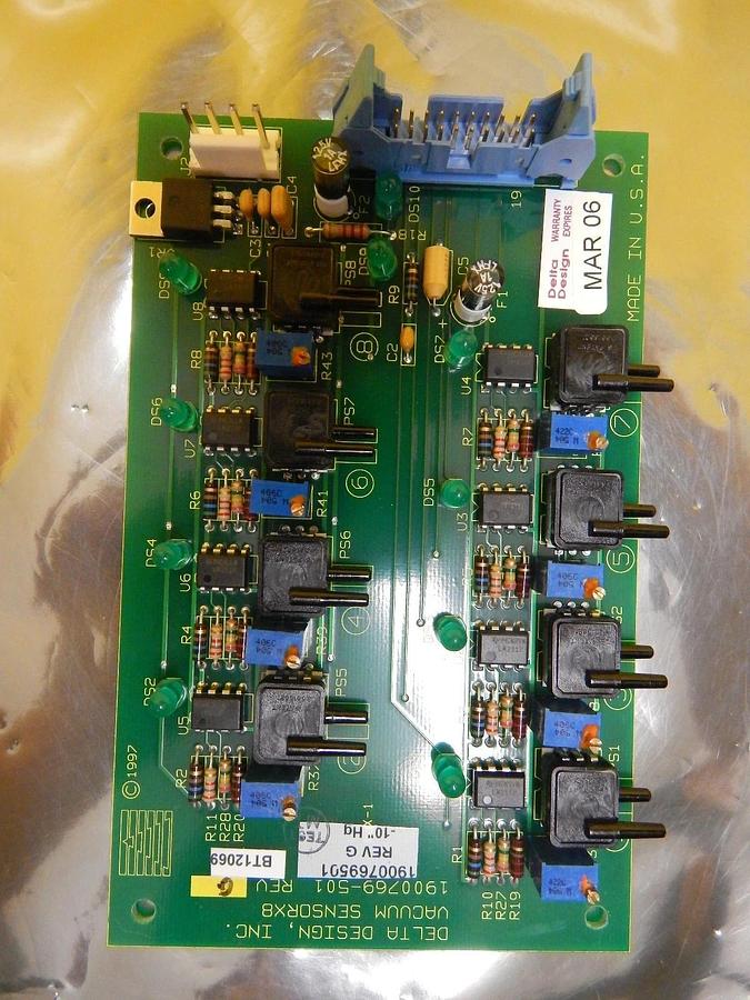 Used Delta Design 1900769-501 Vacuum Sensor X8 Board PCB Rev. G Used Working