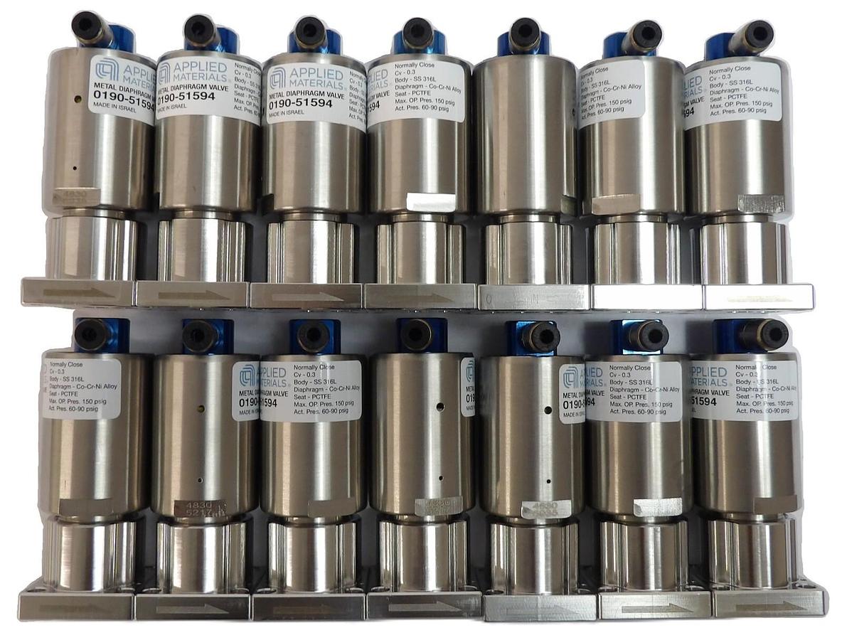 Used AMAT Applied Materials 0190-51594 Diaphragm Valve Reseller Lot of 14 New Spare