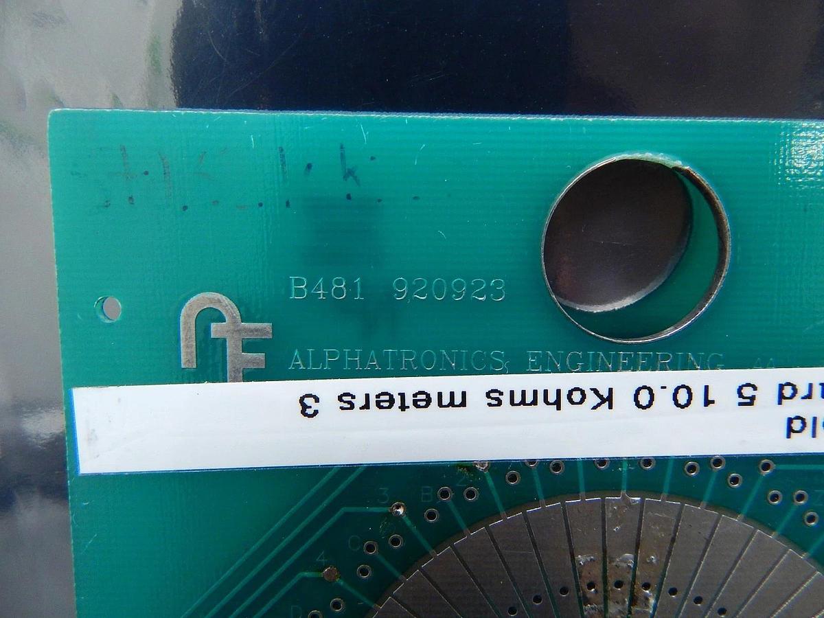 Used Alphatronics Gold Card 5 Probe Card PCB Standard B481 10.0 Kohms Meters 3 Used
