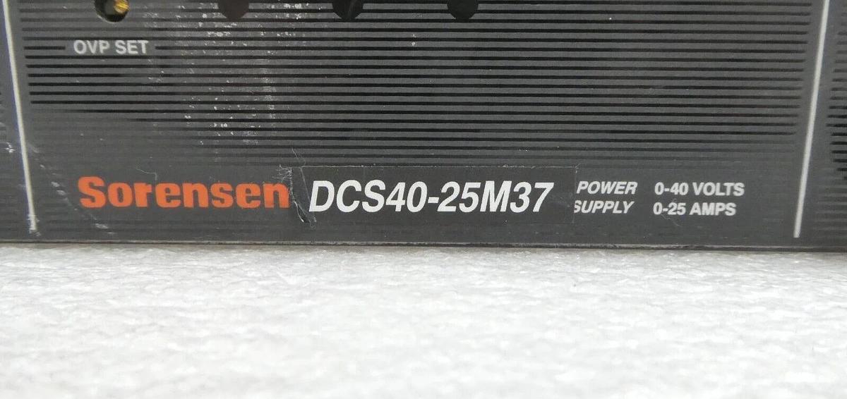 Used Sorensen DCS40-25M37 Rack Mount DC Power Supply AMAT Working Surplus