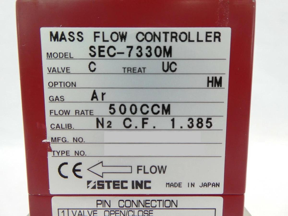 Used STEC SEC-7330M MFC Mass Flow Controller SEC-7330 500 CCM Ar Working Spare