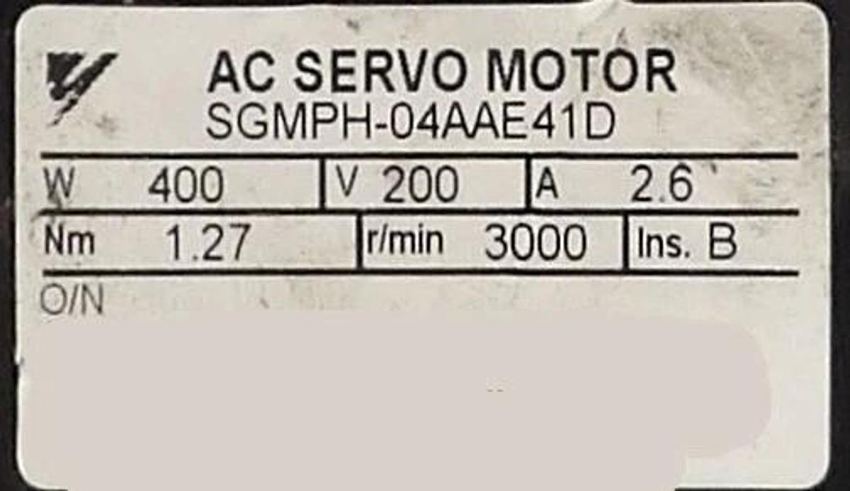 Used Yaskawa Electric SGMPH-04AAE41D AC Servo Motor Reseller Lot of 2 Working