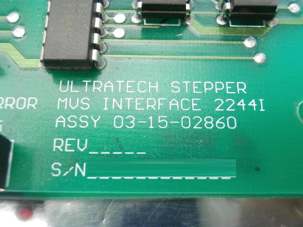 Used Ultratech Stepper 03-15-02860 MVS Interface 2244I PCB Missing Switch Used