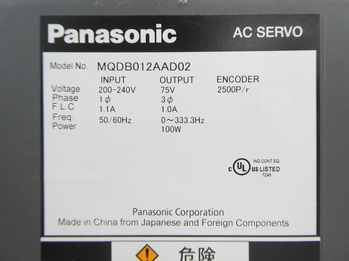 Used Panasonic MQDB012AAD02 AC Servo Driver AMAT 0190-15328 Lot of 3 Working Surplus