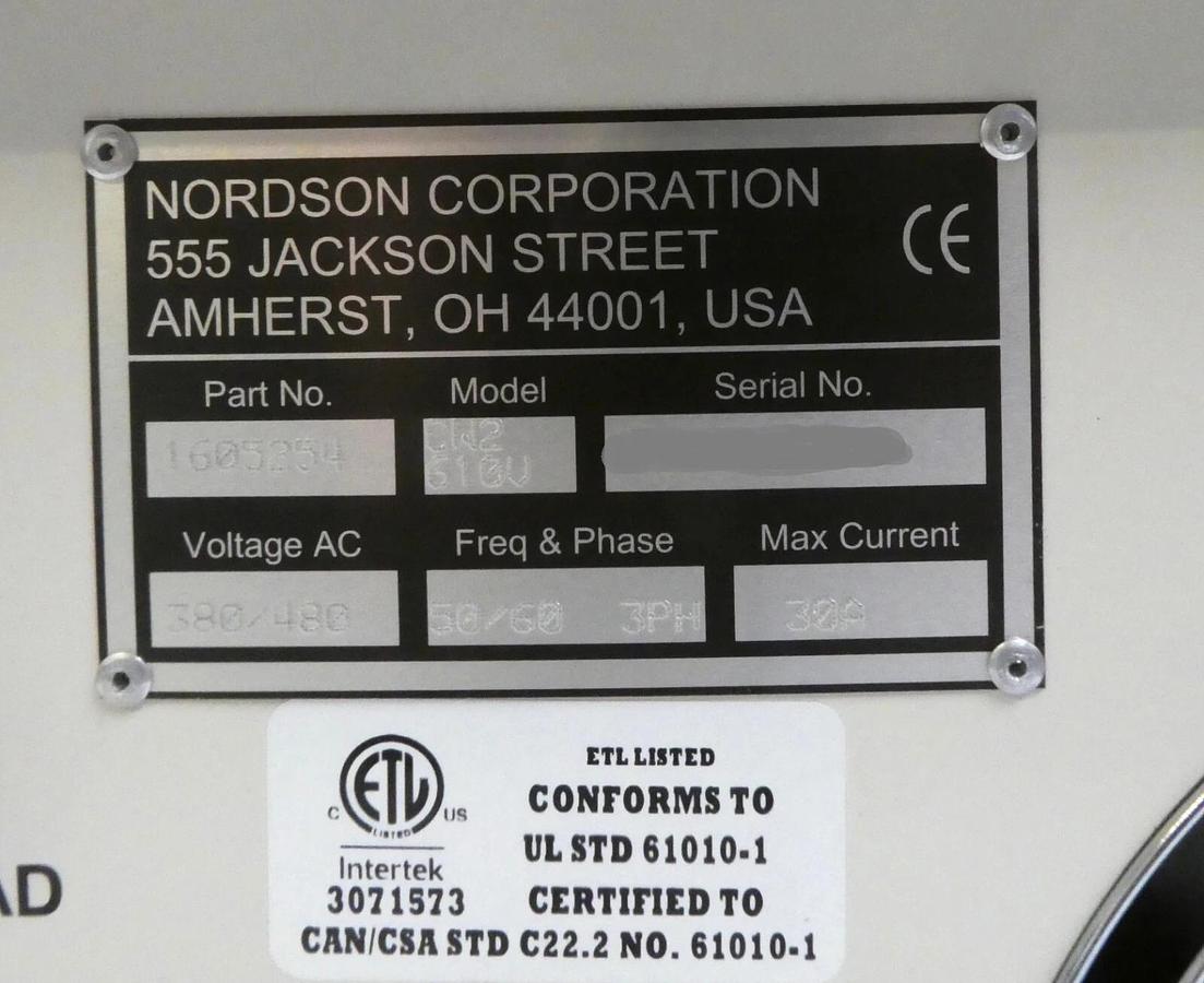 Used Nordson 1605254 UV Curing Systems MPS2-610V CoolWave 2 CW2 610V Working Surplus