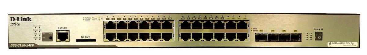 Used D-Link DGS-3120-24PC 24-Port Ethernet Switch xStack AMAT 0190-44256 Working