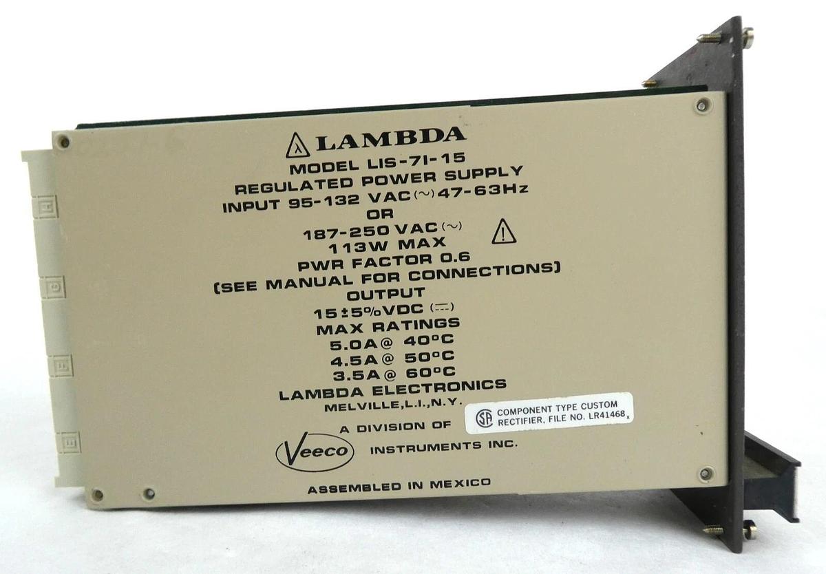 Used Lambda LIS-71-15 Power Supply AMAT 1140-00078 Reseller Lot of 2 Working Surplus