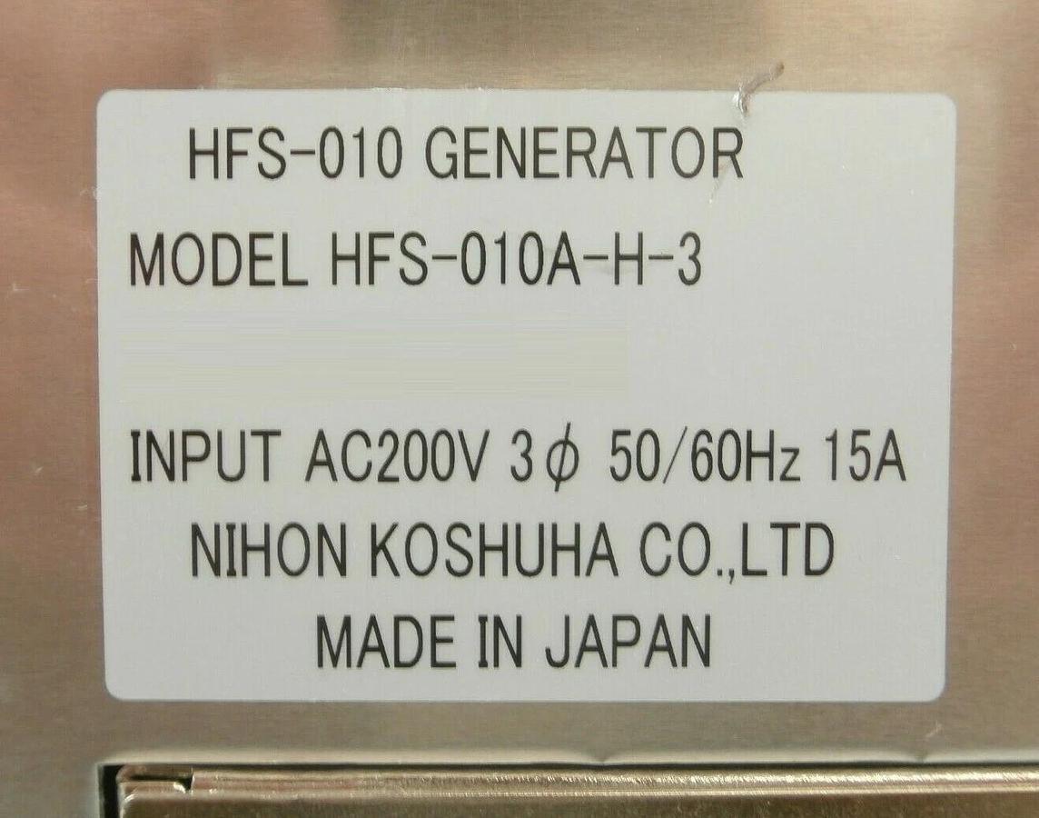 Used Nihon Koshuha HFS-010A-H-3 EC2 Antenna Bias RF P/S Generator Working