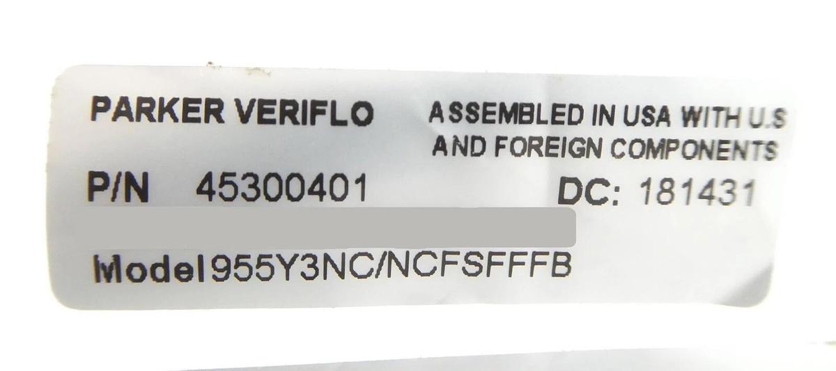 Parker Veriflo 45300401 Stainless Steel Diaphragm Valve 955Y3NC/NCFSFFFB New