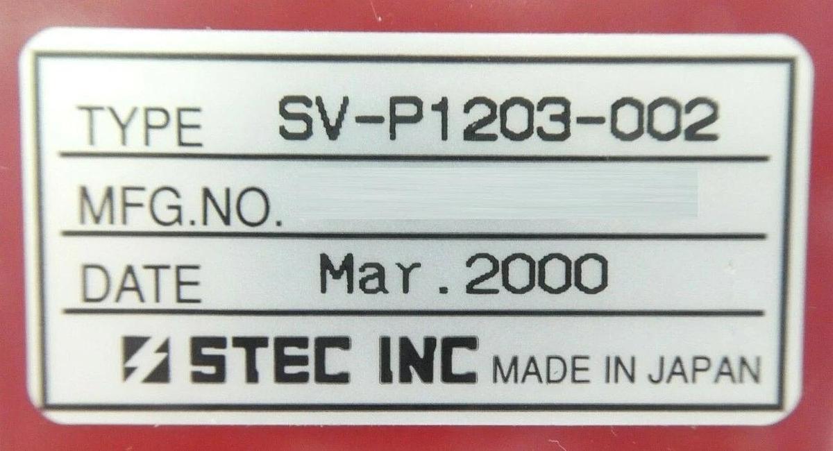 Used STEC SV-P1203-002 Pneumatic Flow Controller SV-P1000 Reseller Lot of 2 Working