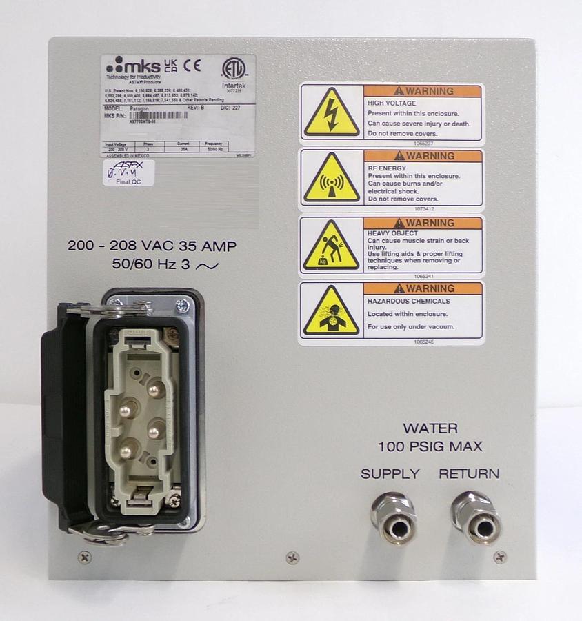 Used ASTRON Paragon F* MKS Instruments AX7700MTS-50 RPS Plasma Source ASTeX Untested