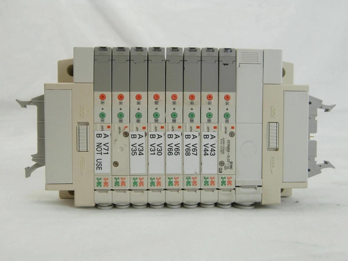 Used TEL Tokyo Electron 3D80-001913-11 SMC 8-Port Pneumatic Manifold Lot of 2 Working