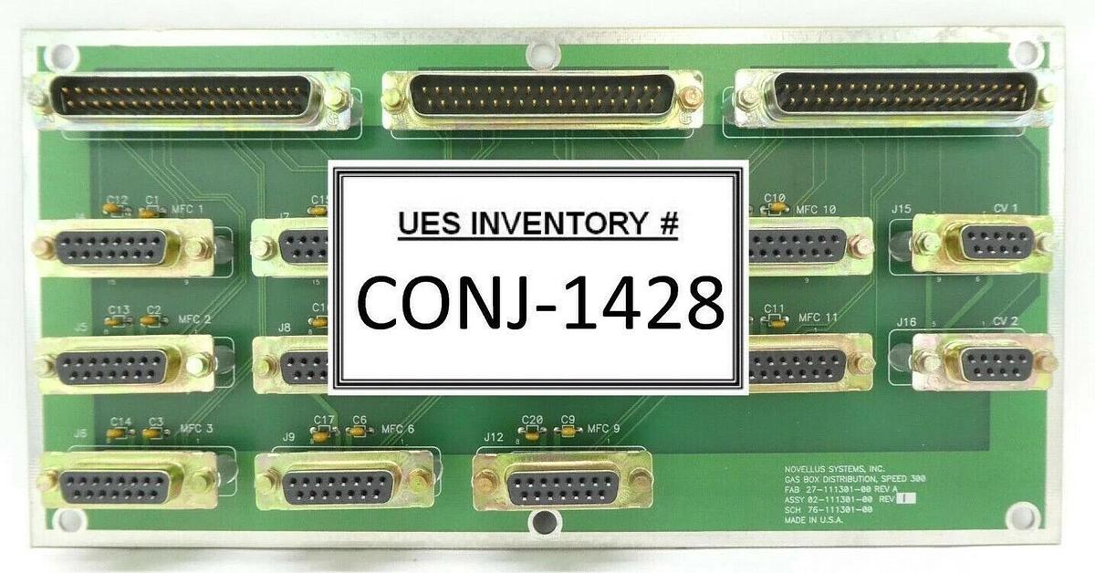 Used Novellus Systems 02-111301-00 Gas Box Distribution PCB Speed 300 Rev. 1 Working