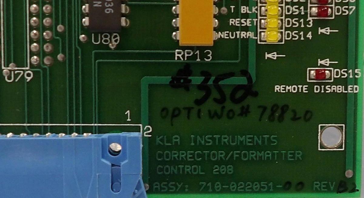 Used KLA Instruments 710-022051-00 Corrector/Formatter Control 208 PCB Working Spare