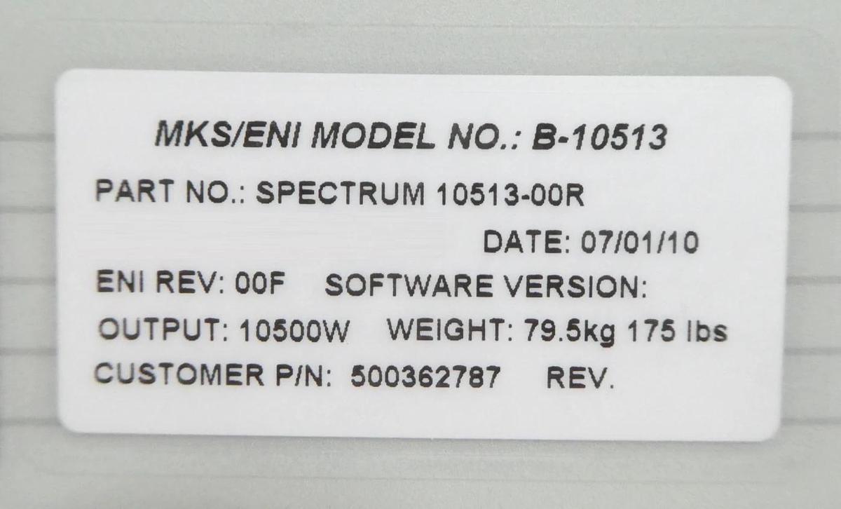 Refurbished Spectrum B-10513 ENI Power Systems 10513-00R RF Generator 500362787 Refurbished