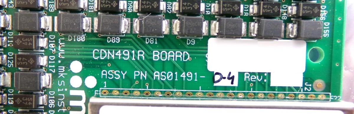 Used MKS Instruments AS01491-0-4 PCB Card CDN491R AMAT 0190-34282 Lot of 2 Working
