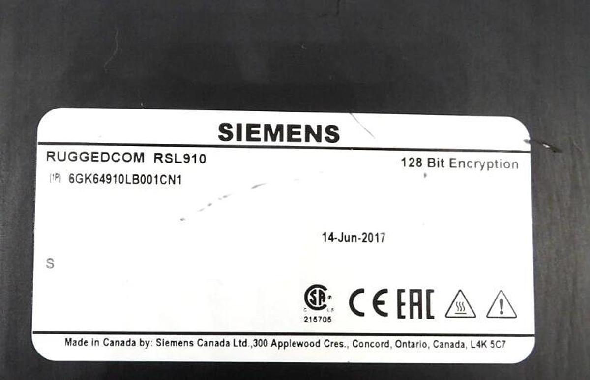 Used Siemens 6GK64910LB001CN1 6-Port Ethernet Switch RSL910 Working Surplus