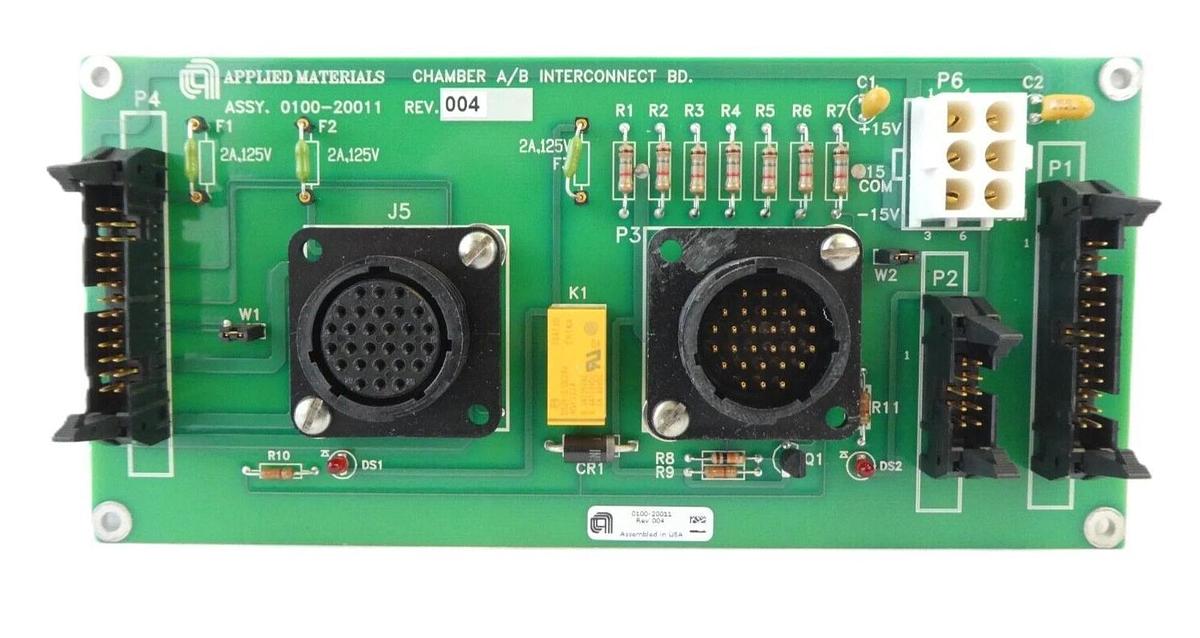 Used AMAT Applied Materials 0100-20011 Chamber A/B Interconnect PCB Working Surplus