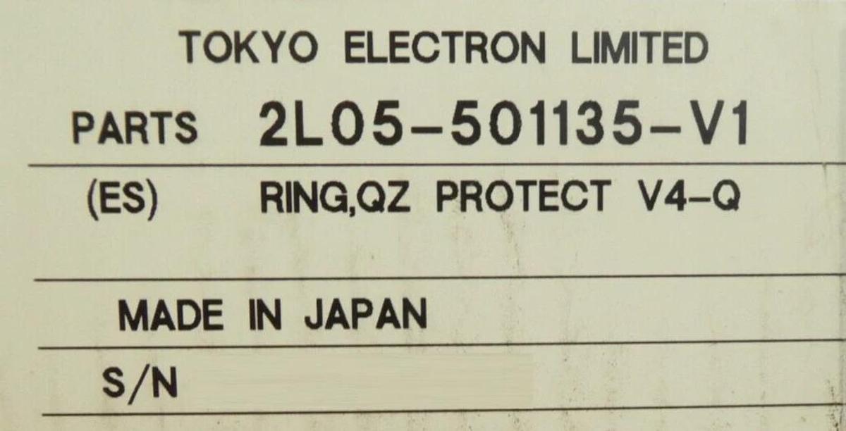 TEL Tokyo Electron 2L05-501135-V1 Ring Quartz Protect V4-Q New Surplus