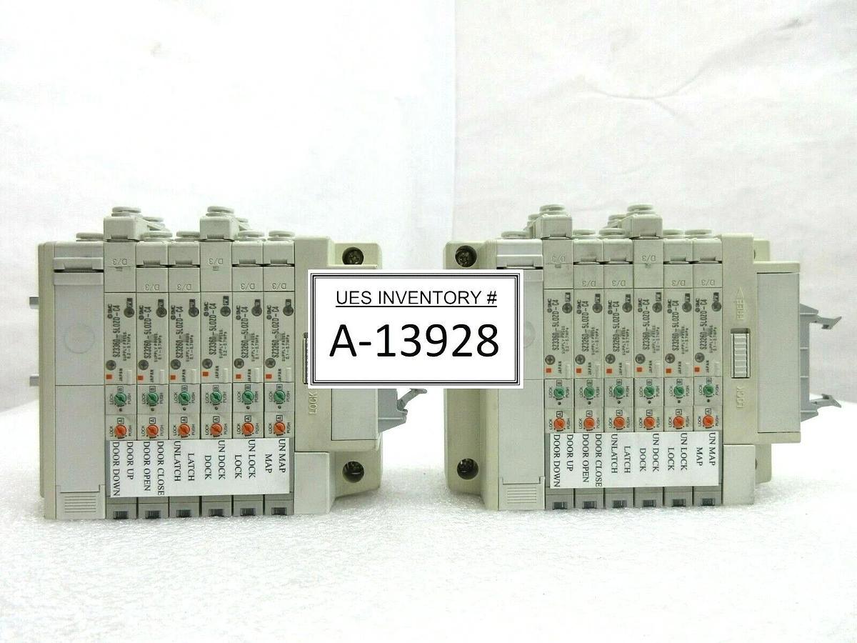 Used SMC 6-Port Pneumatic Manifold SZ3260-5LOZD-C4 SZ3360-5LOZD-C4 Lot of 2 Used
