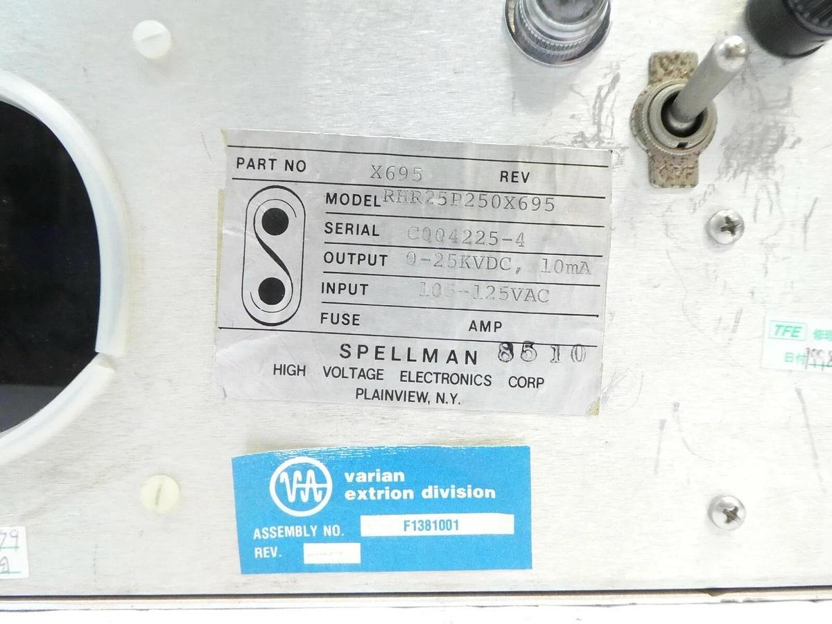 Refurbished Spellman X695 25kV Power Supply RHR25P250X695 Varian F1382001 Refurbished Spare