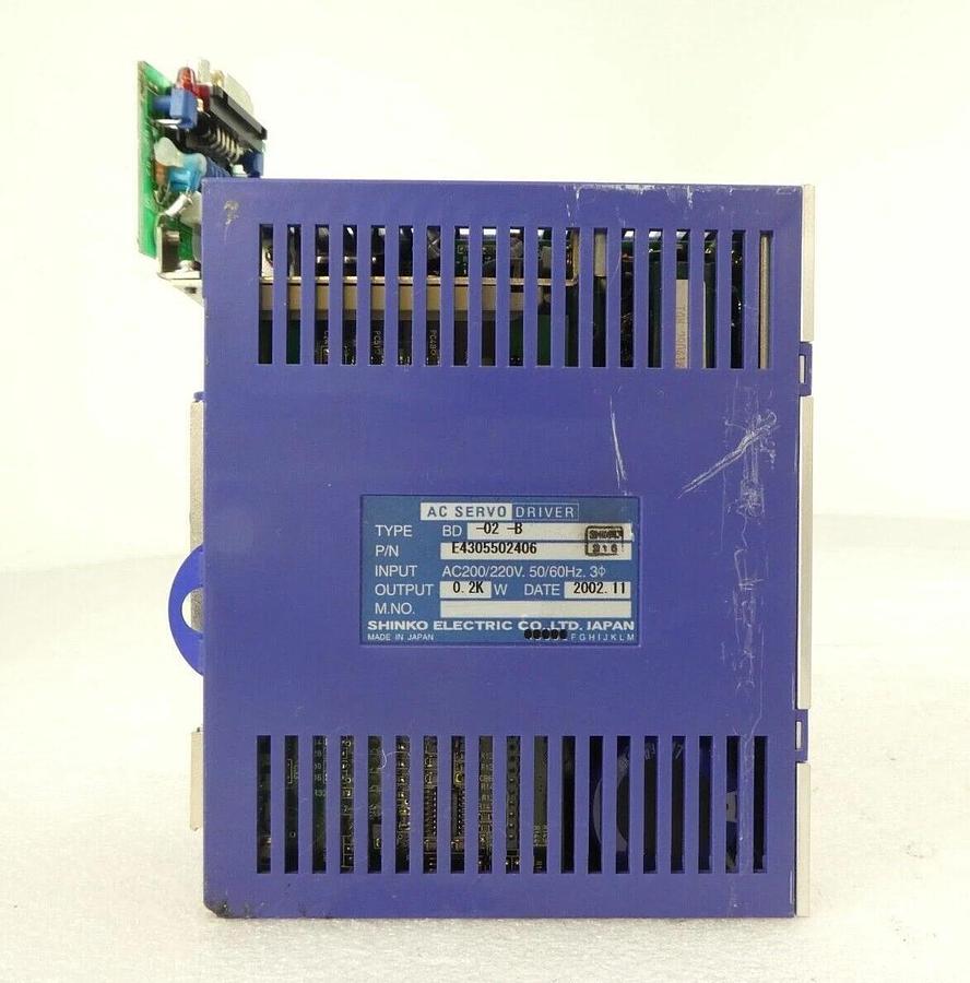 Used Shinko Electric E4305502406 AC Servo Driver BD-02-B Lot of 2 300mm OHV Working