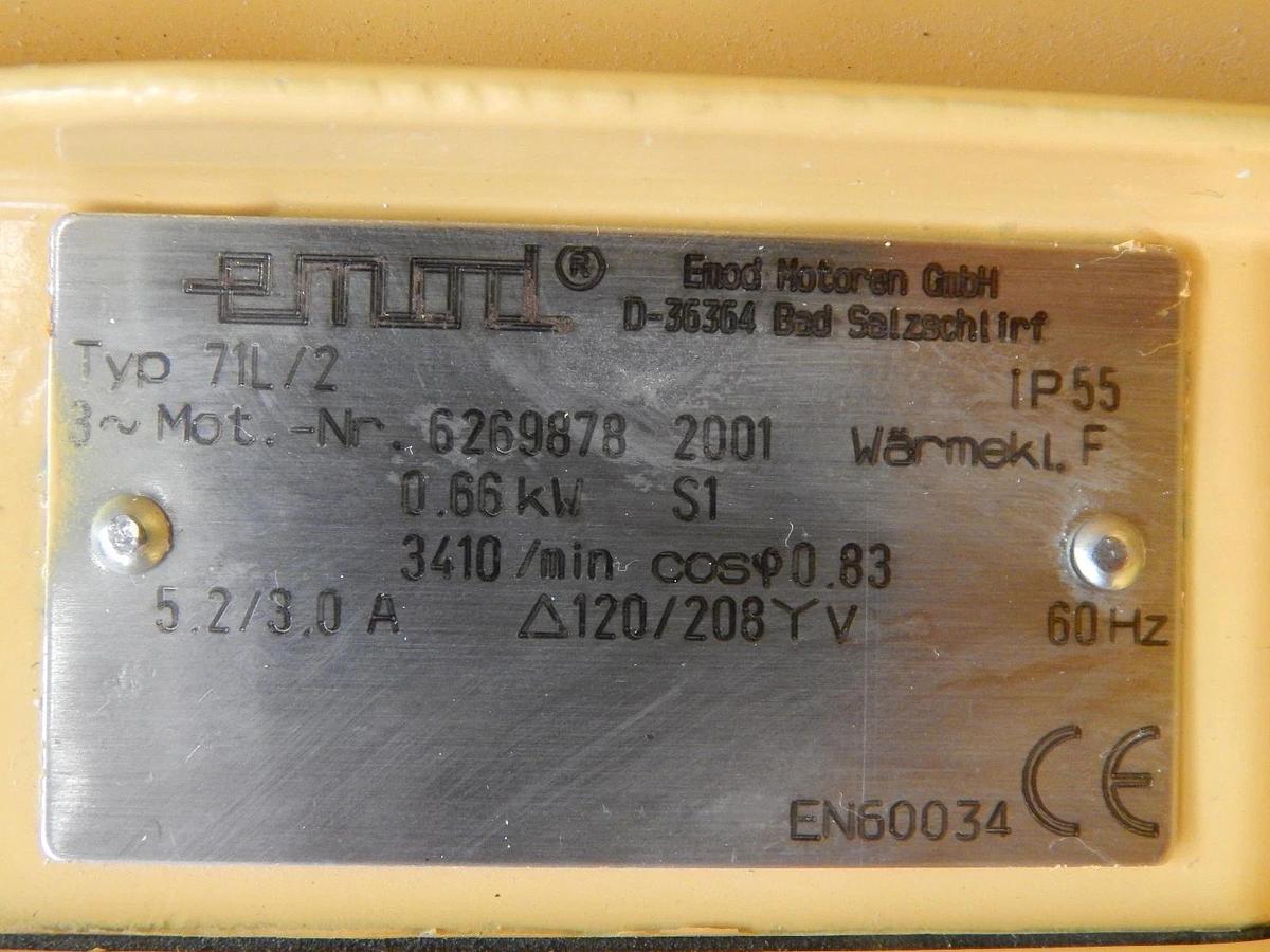 Used Schmitt-Kreiselpumpen MPN 130 Fluid Pump Emod Motoren Type 71L/2 Used Working