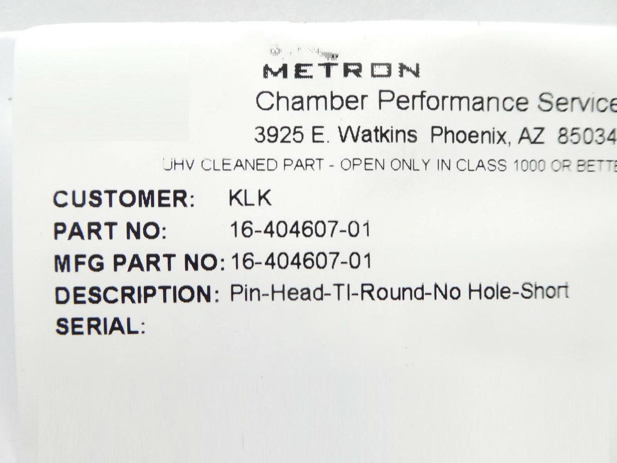 ASM 16-404607-01 Pin Head Ti Round No Hole Short Reseller Lot of 9 New Surplus