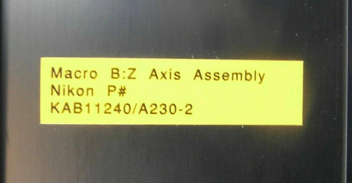 Used Nikon Macro B Wafer Rotation Assembly with Arched Holder KAB11240 OPTISTATION 7