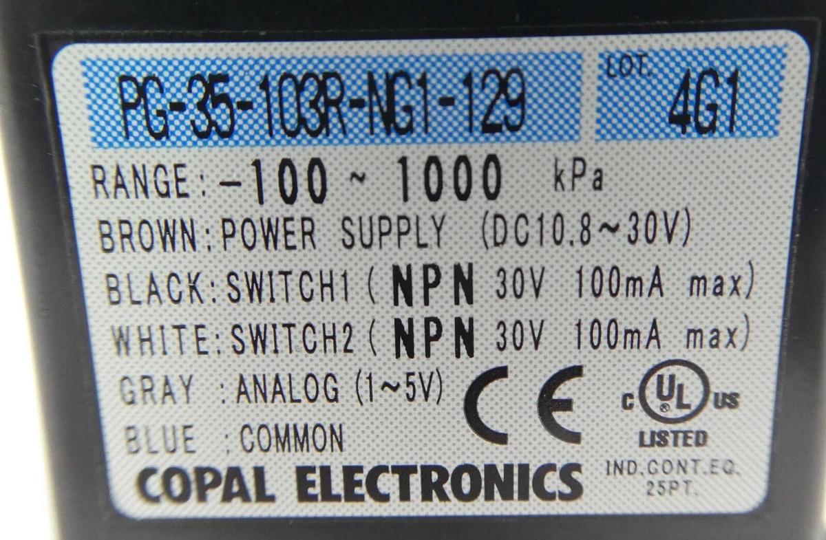 Used Copal Electronics PG-35-103R-NG1-129 Digital Pressure Sensor PG- 35 Lot of 7