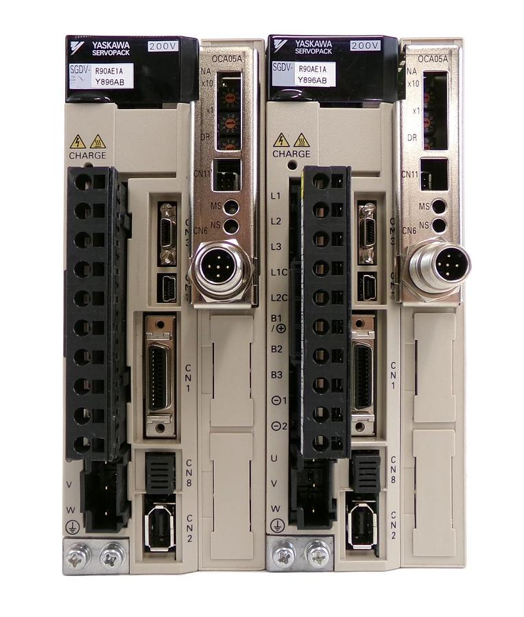 Used Yaskawa Electric SGDV-OCA05A-Y909AA Servo Drive SERVOPACK Lot of 2 Working