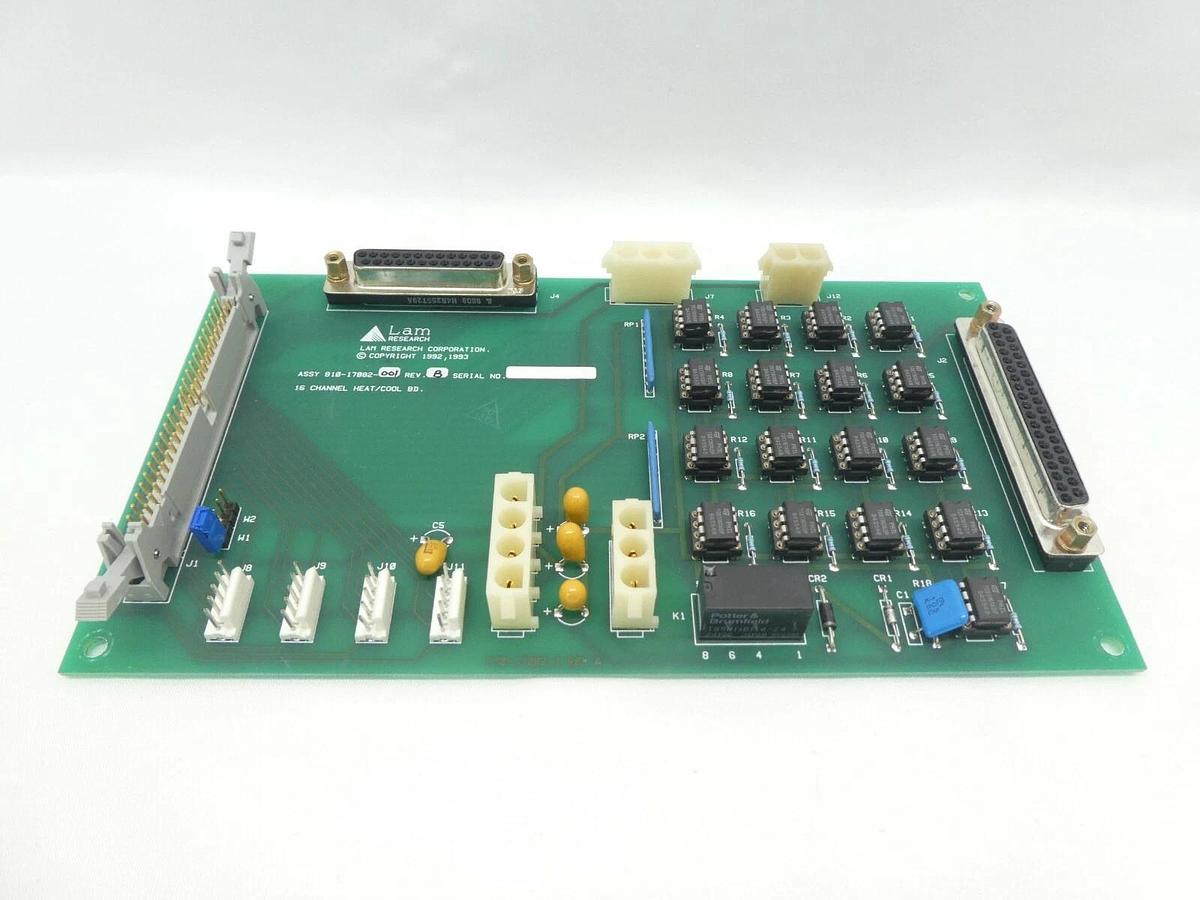 Used Lam Research 810-17082-001 16 Channel Heat/Cool Board PCB Rev. B Working Surplus
