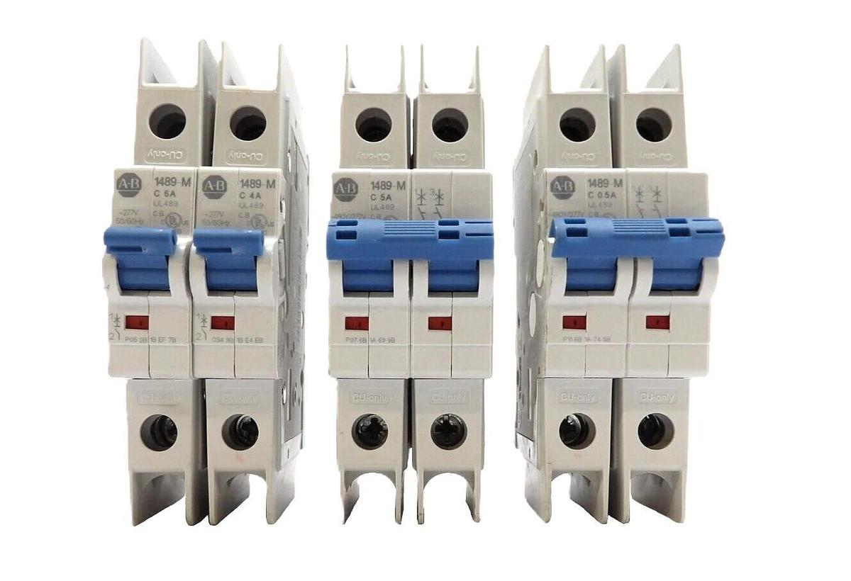 Used AB Allen-Bradley 1489-M Thermal Magnetic Circuit Breakers Lot of 4 Working Spare