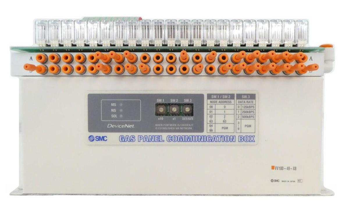 Used SMC IN587-04-A 42-Port Gas Panel VV100-49-X8 with Communication Box Working