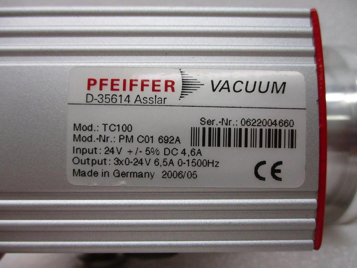 Used TMH 071 P Pfeiffer PM P02 980 C Turbomolecular Pump w/TC100 Turbo Tested Working