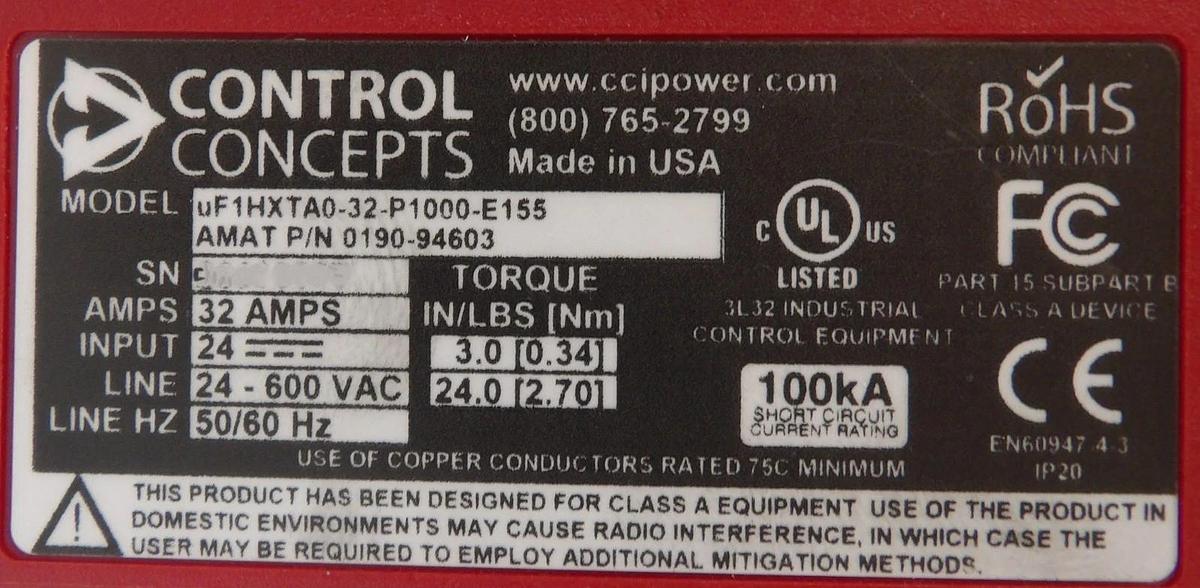 Used Control Concepts uF1HXTA0-32-P1000-E155 SCR Controller Lot of 15 Working