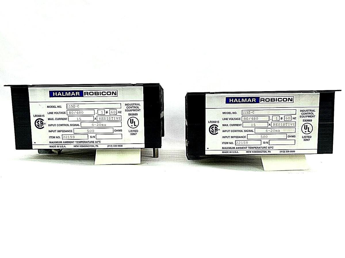 Used Halmar Robicon 22159 SSR Power Control Panel 115Z-C Lot of 2 Working Surplus