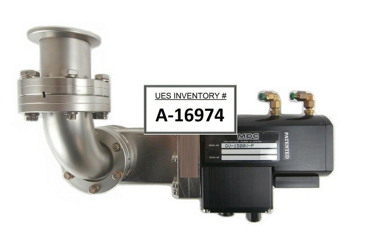 Used MDC Vacuum Products GV-1500V-P Vacuum Gate Valve 90° Angle NW40 Adapter Working