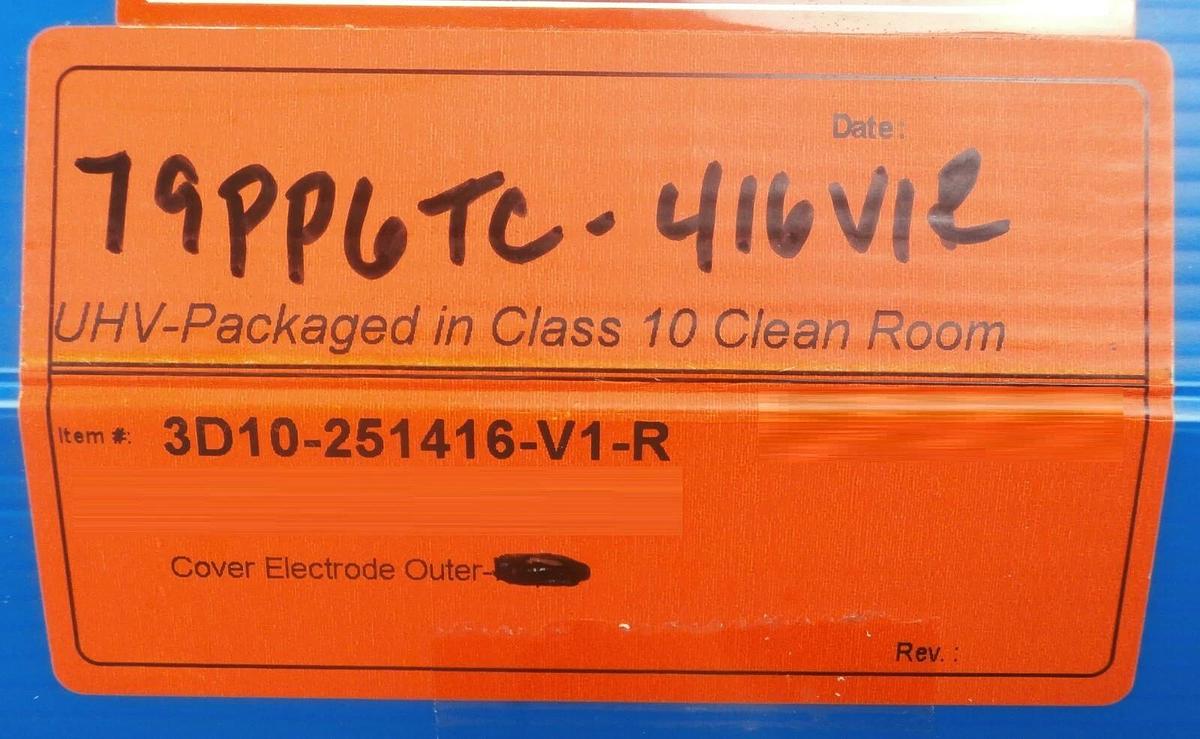 Used TEL Tokyo Electron 3D10-251416-V1 Cover Electrode Outer Copper Exposed Working