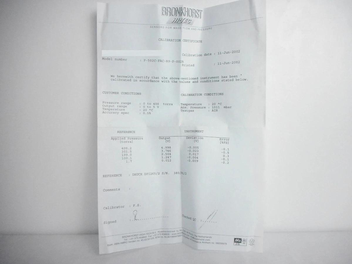 Bronkhorst P-502C-FAC-89-P-002A Pressure Controller EL-PRESS ASM 830066497 New