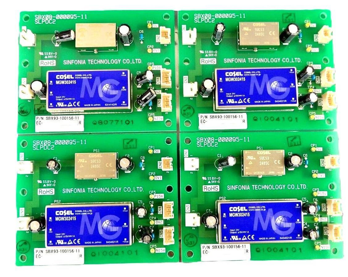 Used Sinfonia Technology SBX93-100156-11 PCB SBX08-000095-11 Lot of 4 Working Spare