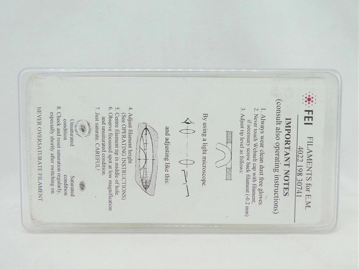 FEI 9432 052 50001 E.M. Filaments 4022 198 30741 Reseller Lot of 8 XL 30 New