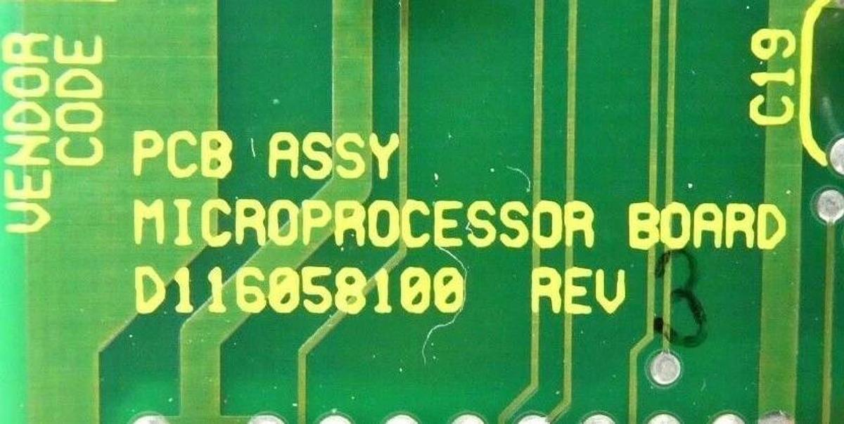 Used Varian Semiconductor D116058002 Microprocessor PCB Card D116058100 350D Spare