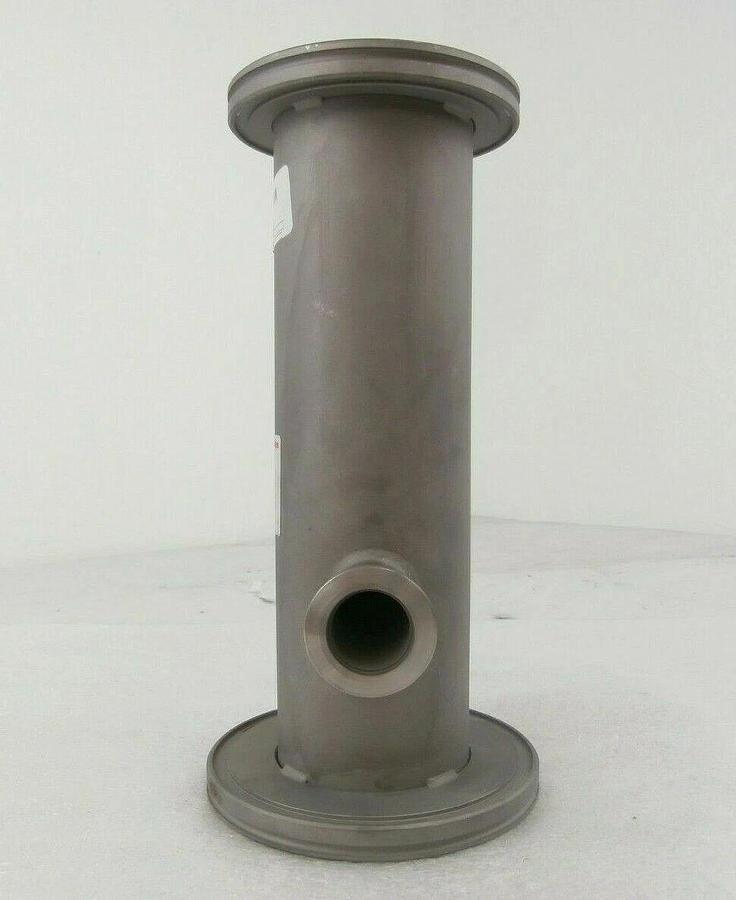Used Edwards C5163 Straight Nipple Vacuum Adapter Tee ISO80 to ISO100 10.5" Working