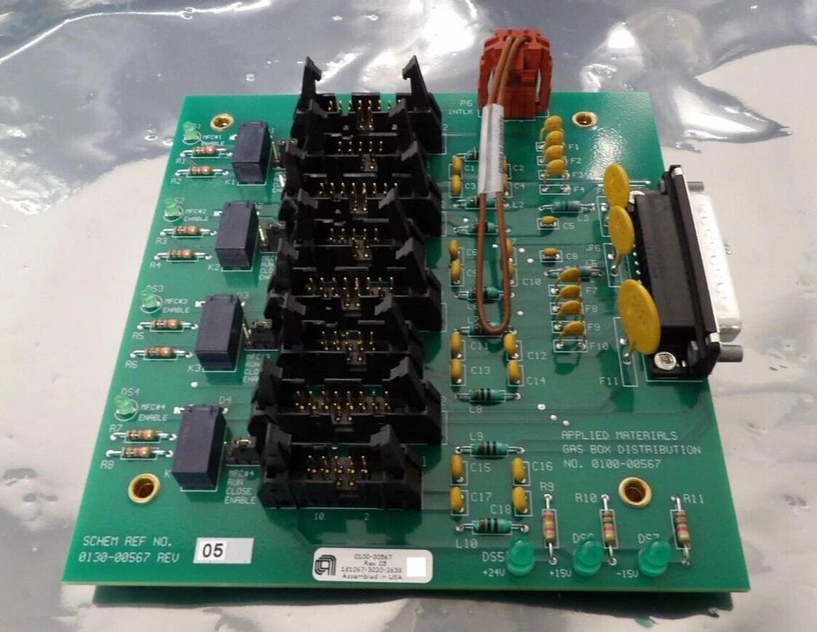 Used AMAT Applied Materials 0100-00567 Gas Box Distribution PCB Lot of 2 Working