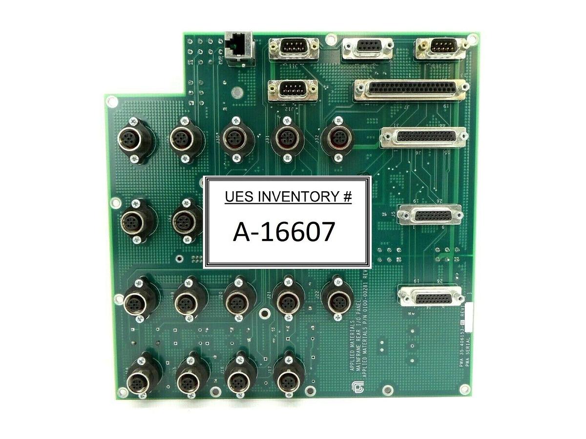 Used AMAT Applied Materials 0100-00281 Mainframe Rear I/O Panel PCB Centura Working