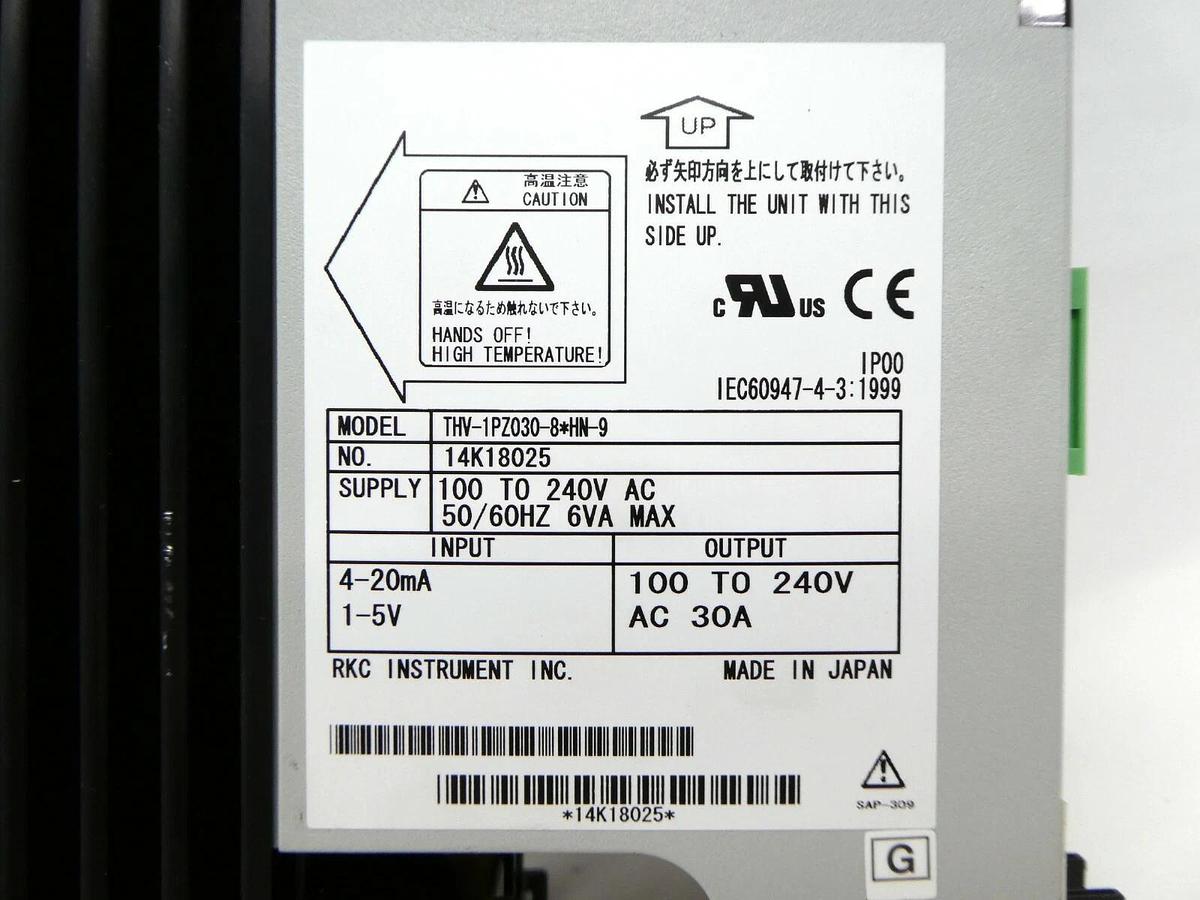 Used RKC Instruments THV-1PZ030-8*HN-9 Single Phase Power Control Unit Working Spare
